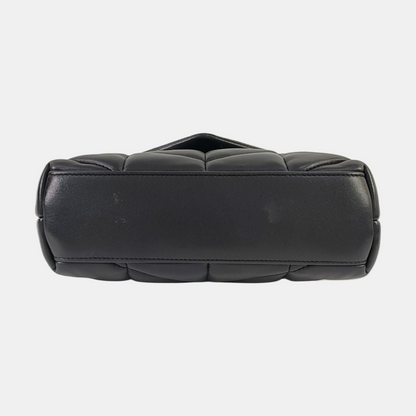 YSL PUFFER Mini Black Sheepskin Quilted V-Stripe Envelope Bag Crossbody Shoulder Bag Golden Hardware-(SKU)-967113797