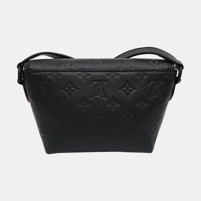LOUIS VUITTON PULSE Mini Black Cowhide Monogram Embossed Shoulder Bag Crossbody Bag Black Hardware Complete Accessories-(SKU)-967194716