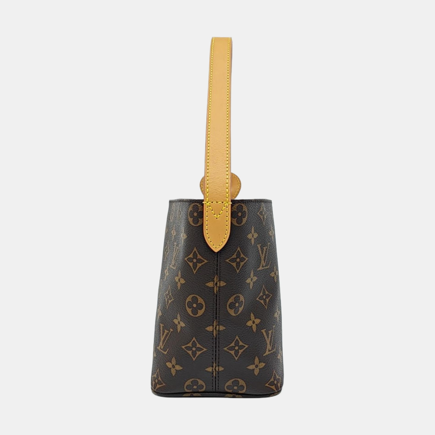 LOUIS VUITTON ALL IN Small Size Brown Coated Canvas Monogram Single Shoulder Bag with Gold Hardware Removable Shoulder Strap-(SKU)-967325852