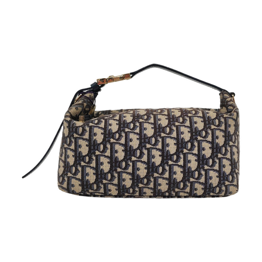 DIOR Diortravel Nomad Medium Gray Canvas Monogram Floral Jacquard Handbag Gold Hardware-(SKU)-967326935