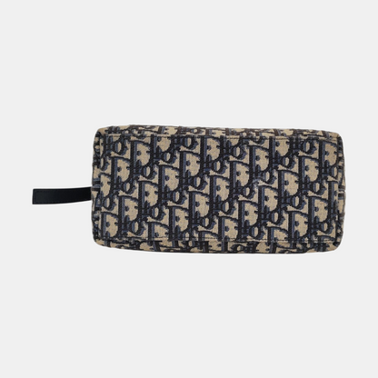 DIOR Diortravel Nomad Medium Gray Canvas Monogram Floral Jacquard Handbag Gold Hardware-(SKU)-967326935