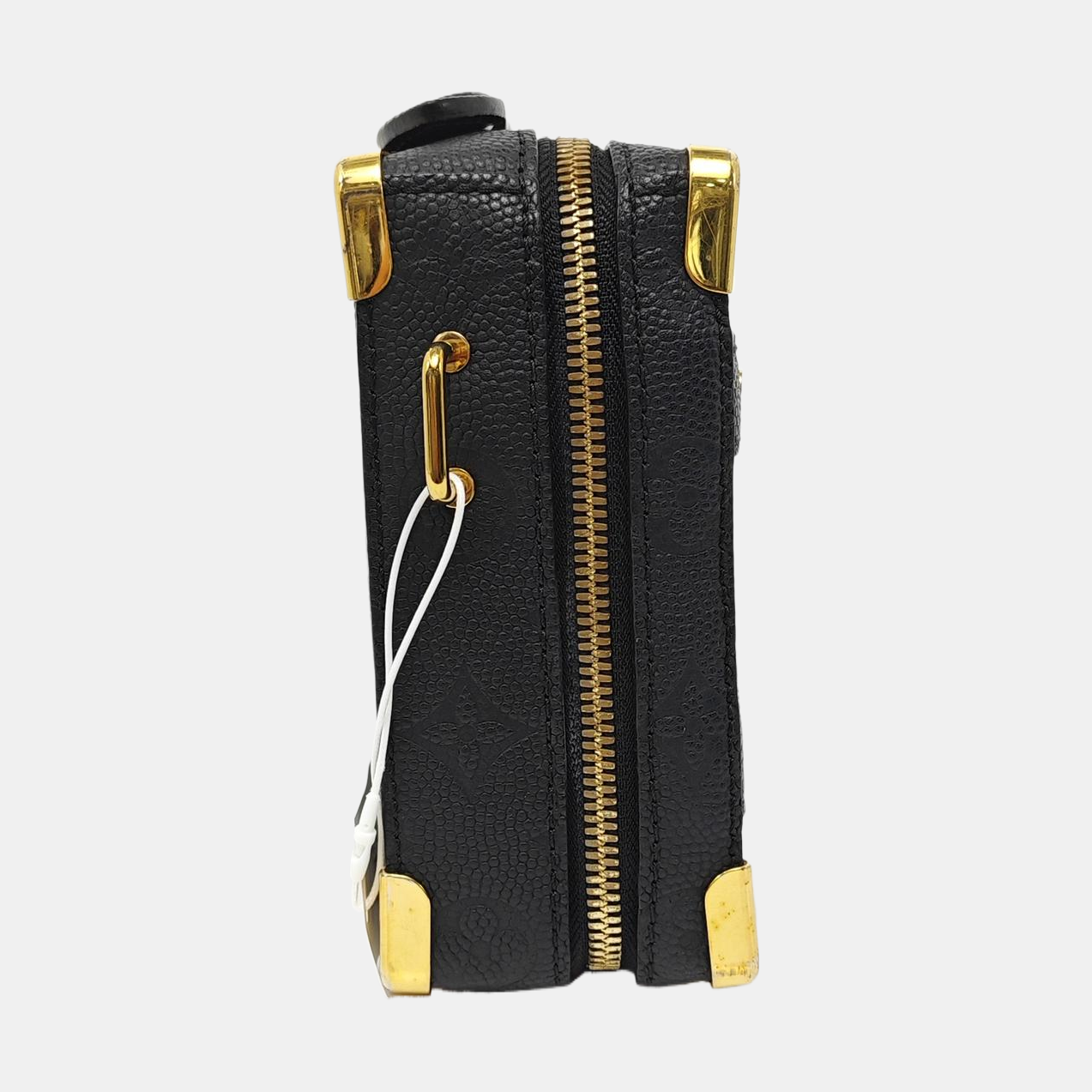 LOUIS VUITTON TRUNK Black Cowhide Messenger Bag Crossbody Bag Handbag Shoulder Bag Golden Hardware Removable Shoulder Strap-(SKU)-967326841