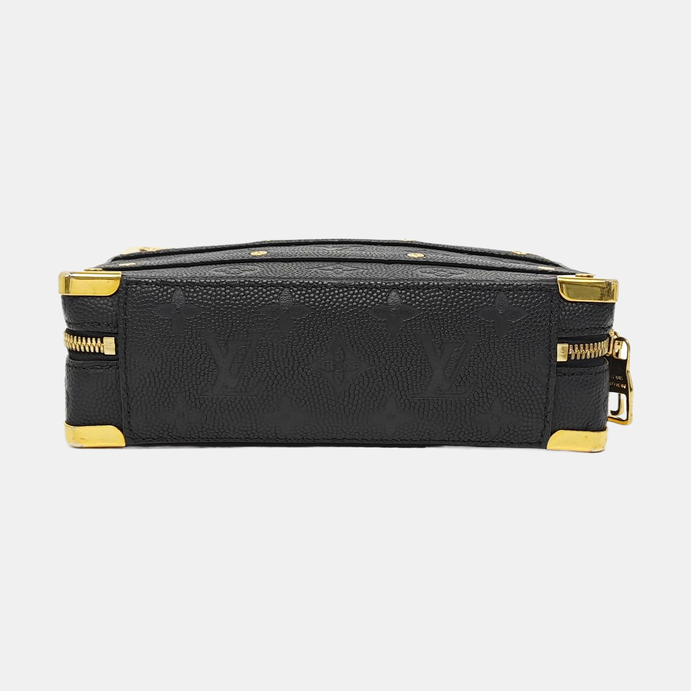 LOUIS VUITTON TRUNK Black Cowhide Messenger Bag Crossbody Bag Handbag Shoulder Bag Golden Hardware Removable Shoulder Strap-(SKU)-967326841