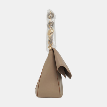LOEWE Ola Medium Size Beige Calfskin Single Shoulder Bag Gold Hardware 2 Removable Straps-(SKU)-967585055