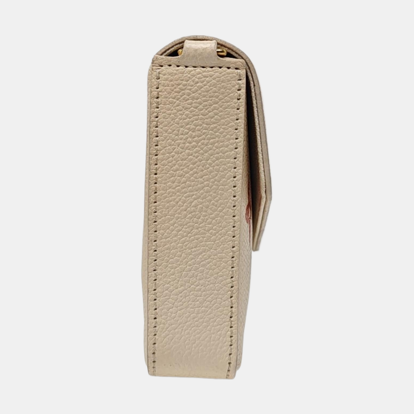 LOUIS VUITTON FÉLICIE Small White Leather Monogram Damier Ebene Crossbody Tote Shoulder Bag Golden Hardware Removable Shoulder Strap with Detachable Pocket-(SKU)-967515976