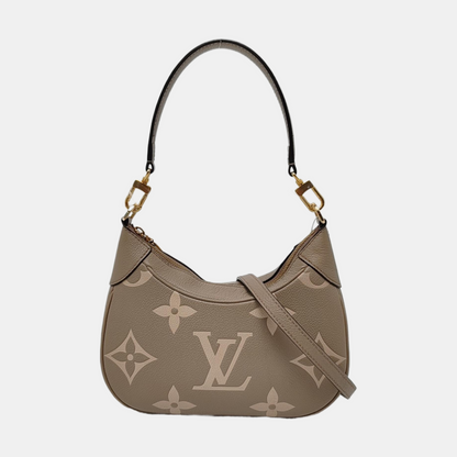 LOUIS VUITTON BAGATELLE Grey Calfskin Embossed Shoulder Bag Tote Bag Crossbody Bag Golden Hardware 2 Removable Straps-(SKU)-967680096