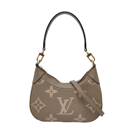 LOUIS VUITTON BAGATELLE Grey Calfskin Embossed Shoulder Bag Tote Bag Crossbody Bag Golden Hardware 2 Removable Straps-(SKU)-967680096