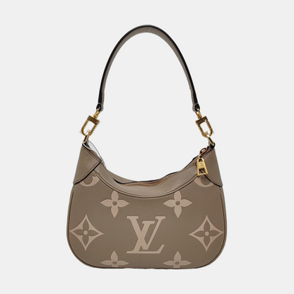 LOUIS VUITTON BAGATELLE Grey Calfskin Embossed Shoulder Bag Tote Bag Crossbody Bag Golden Hardware 2 Removable Straps-(SKU)-967680096