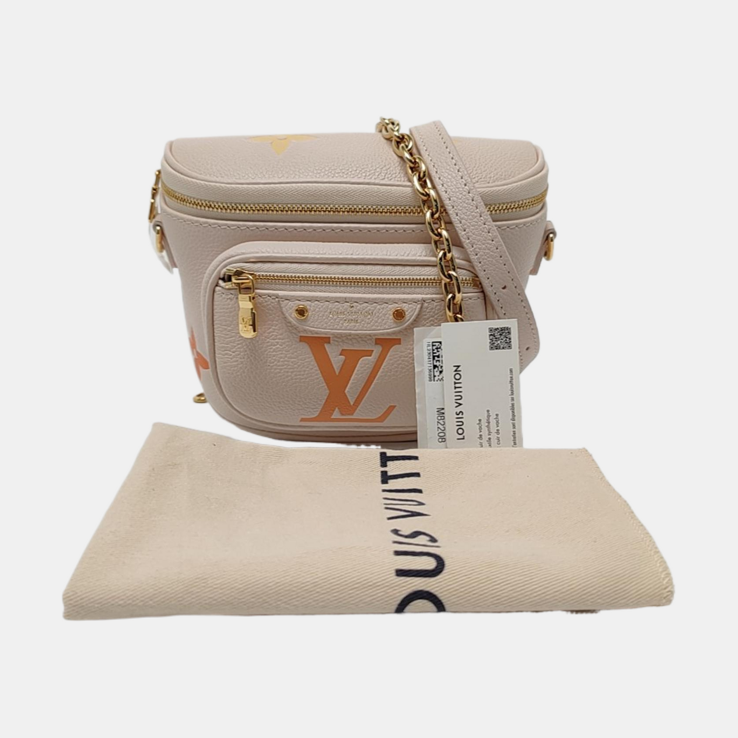 LOUIS VUITTON GRADIENT Mini Beige Leather Monogram Vernis Crossbody Shoulder Bag Hobo Bag with Gold Hardware and 2 Detachable Straps-(SKU)-967336179