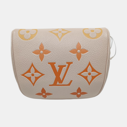 LOUIS VUITTON GRADIENT Mini Beige Leather Monogram Vernis Crossbody Shoulder Bag Hobo Bag with Gold Hardware and 2 Detachable Straps-(SKU)-967336179