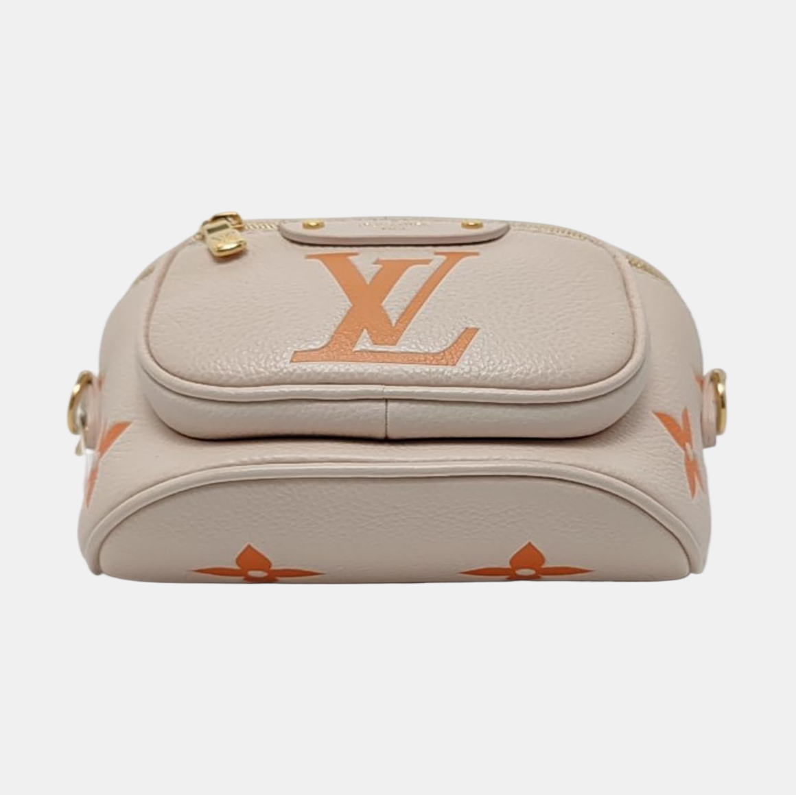 LOUIS VUITTON GRADIENT Mini Beige Leather Monogram Vernis Crossbody Shoulder Bag Hobo Bag with Gold Hardware and 2 Detachable Straps-(SKU)-967336179