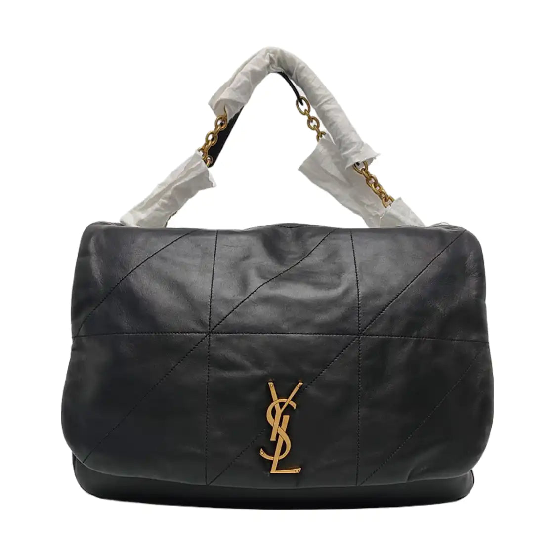 YSL JAMIE Black Lamb Leather Quilted Single-Shoulder Bag with Gold Hardware-(SKU)-966837052