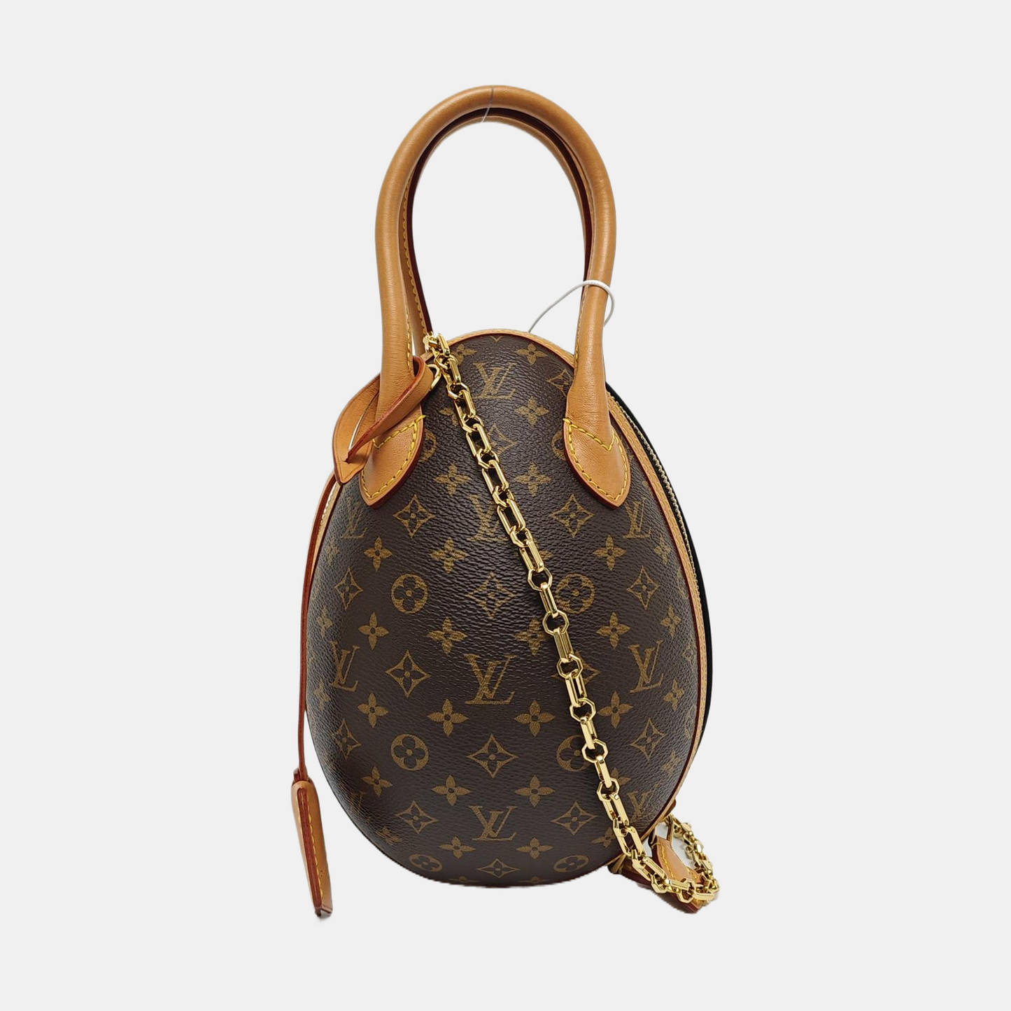 LOUIS VUITTON EGG Brown Coated Canvas Monogram Shoulder Bag Tote with Detachable Strap-(SKU)-967372785