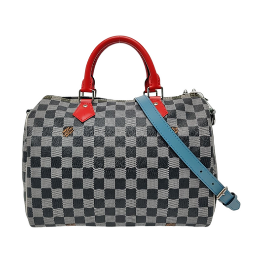 LOUIS VUITTON SPEEDY 30 Monogram Canvas Shoulder Bag with Removable Strap, Silver Hardware-(SKU)-967361583