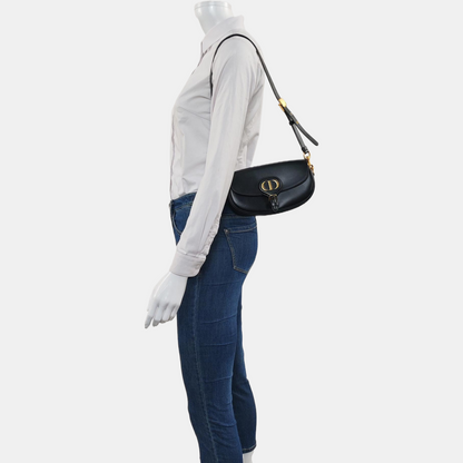 DIOR Bobby Black Calfskin Shoulder Bag Handbag Crossbody Bag Golden Hardware Detachable Shoulder Strap-(SKU)-967737667