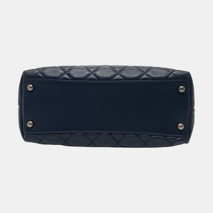 CHANEL PORTOBELLO Blue Calfskin Quilted Crossbody Shoulder Bag with Palladium Hardware, 22K-(SKU)-967668777