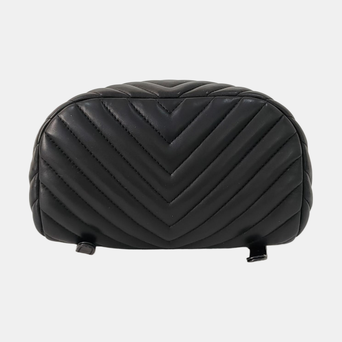 CHANEL URBAN SPIRIT Small Black Calfskin V-Shape Backpack with Silver Hardware, 22 compartments-(SKU)-967953802