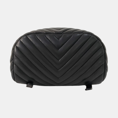 CHANEL URBAN SPIRIT Small Black Calfskin V-Shape Backpack with Silver Hardware, 22 compartments-(SKU)-967953802