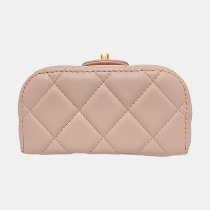 CHANEL 23S Small Size Light Pink Lamb Leather Quilted Shoulder Bag Crossbody Bag Handbag Gold Hardware-(SKU)-967618113