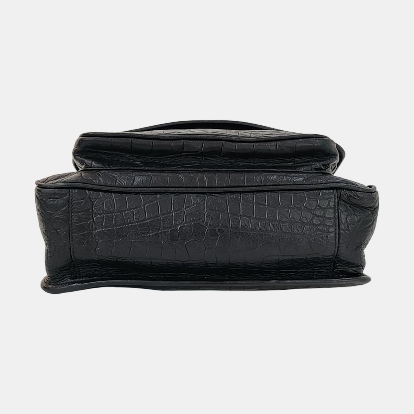 YSL NIKI Medium Size Black Calf Leather Embossed Crossbody Bag Handbag Single Shoulder Bag Black Hardware-(SKU)-967755716