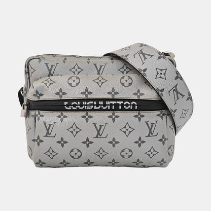 LOUIS VUITTON TRIO Grey Calfskin Monogram Crossbody Shoulder Bag Silver Hardware-(SKU)-967525800