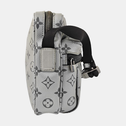 LOUIS VUITTON TRIO Grey Calfskin Monogram Crossbody Shoulder Bag Silver Hardware-(SKU)-967525800