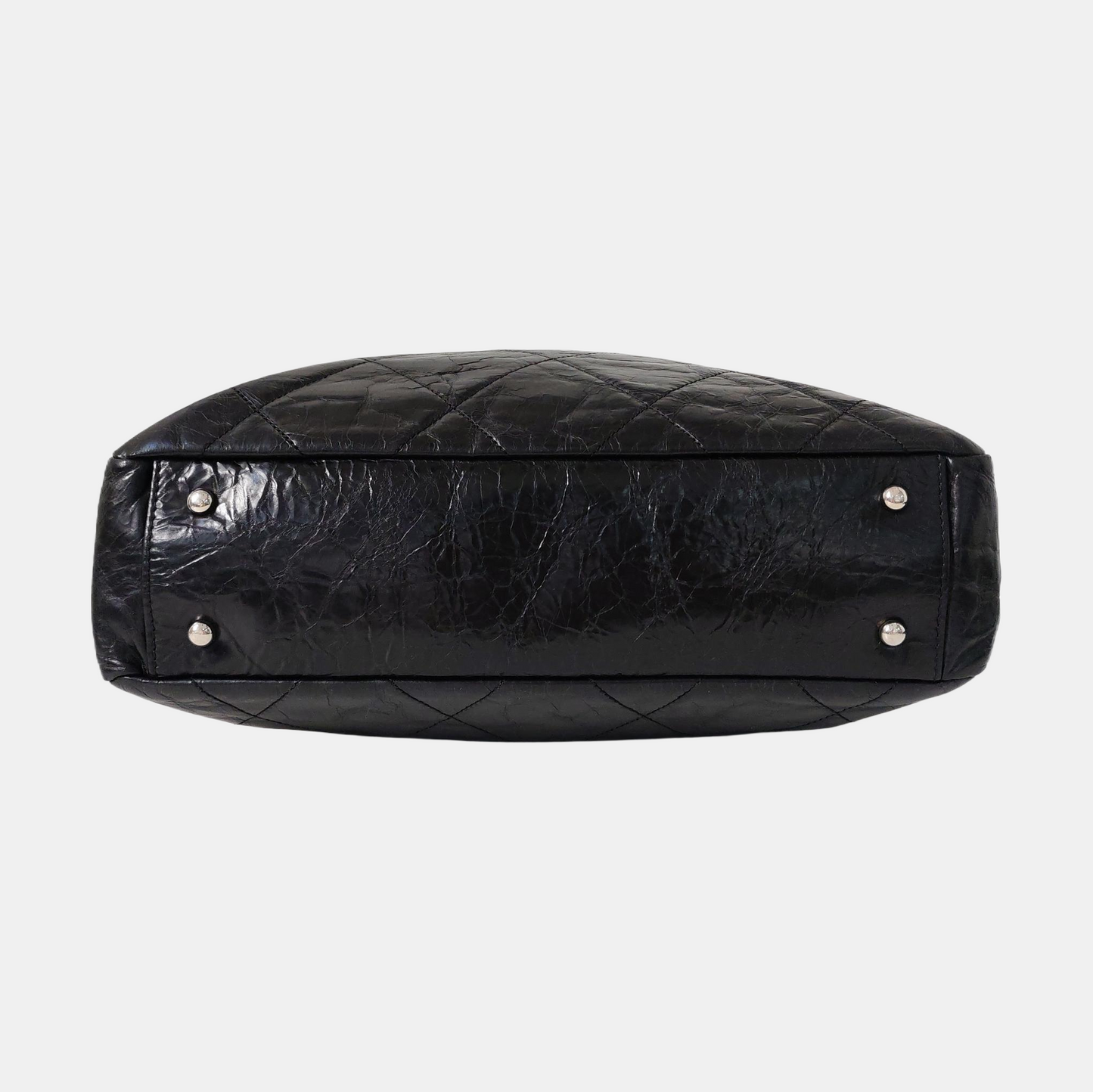 CHANEL PORTOBELLO Black Leather Diamond Quilted Single Shoulder Bag with Silver Hardware 13 opening-(SKU)-967525500