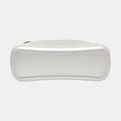 CHANEL GABRIELLE Medium Silver Calfskin Quilted Crossbody Shoulder Bag Detachable Strap-(SKU)-968143372