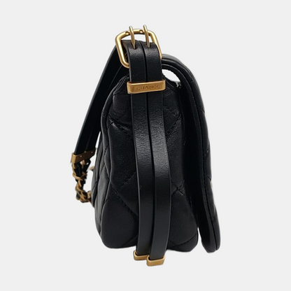 CHANEL CLASSIC FLAP black lambskin quilted diamond pattern crossbody bag shoulder bag gold hardware-(SKU)-967910600