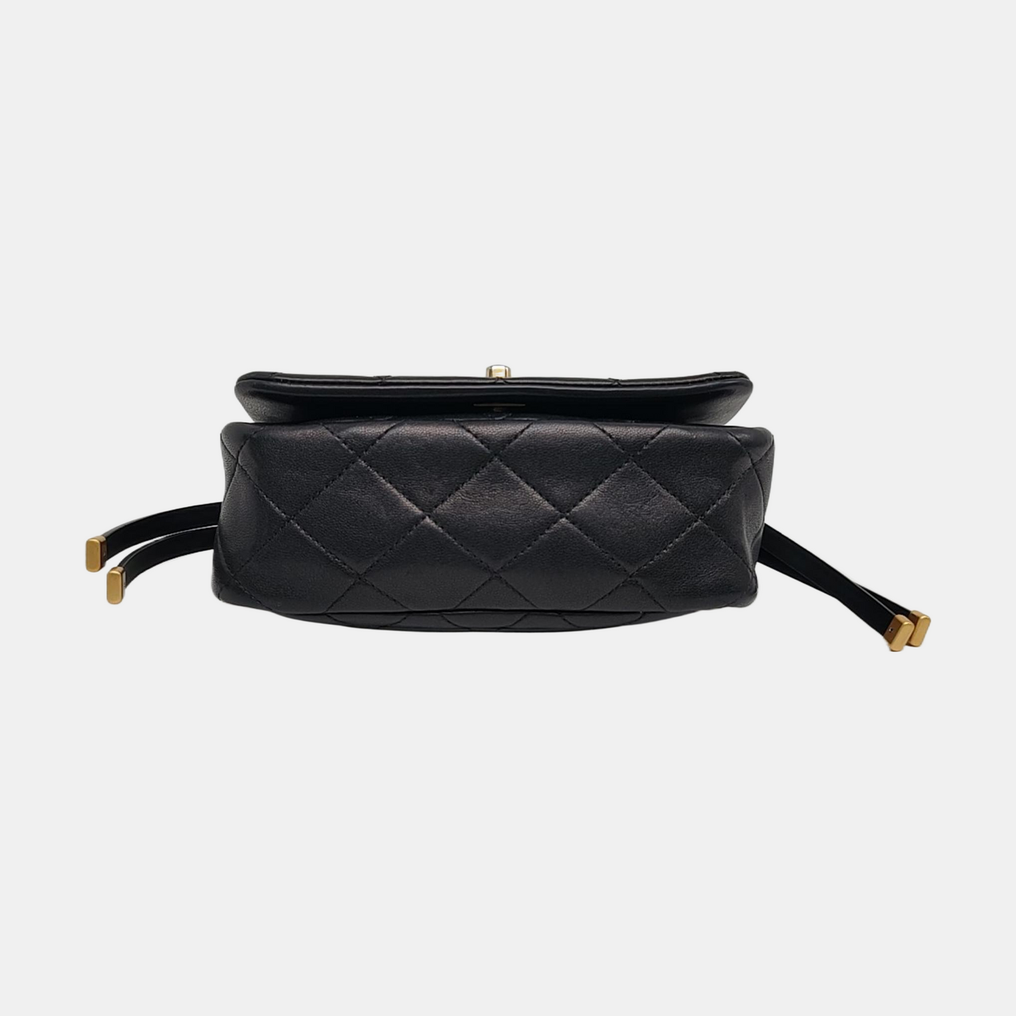 CHANEL CLASSIC FLAP black lambskin quilted diamond pattern crossbody bag shoulder bag gold hardware-(SKU)-967910600