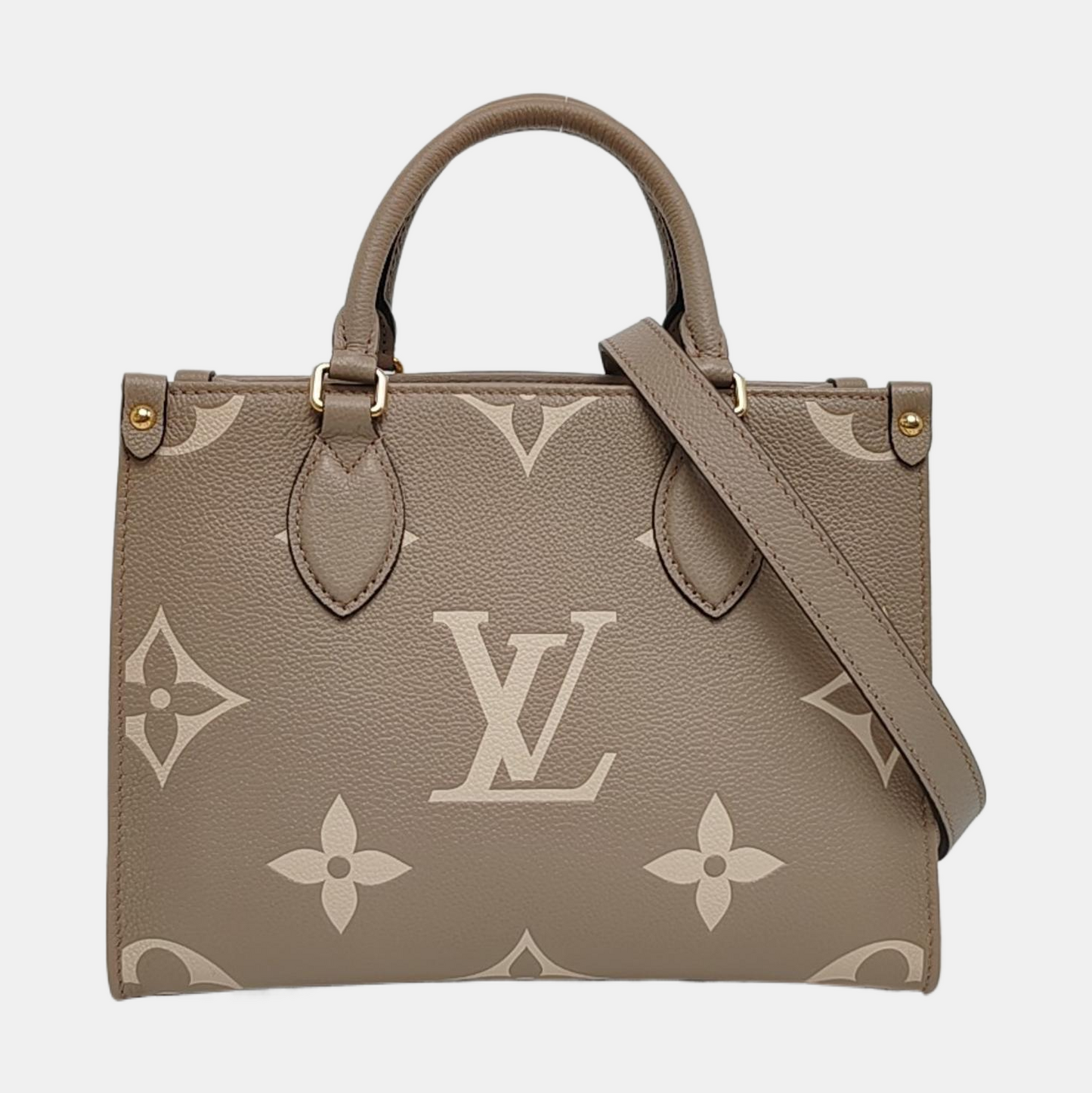 LOUIS VUITTON ONTHEGO Small Grey Calfskin Monogram Jungle Bag Single Shoulder Bag Handbag Detachable Strap-(SKU)-967952664
