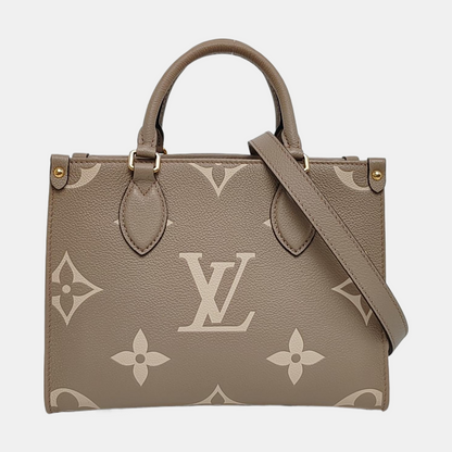 LOUIS VUITTON ONTHEGO Small Grey Calfskin Monogram Jungle Bag Single Shoulder Bag Handbag Detachable Strap-(SKU)-967952664