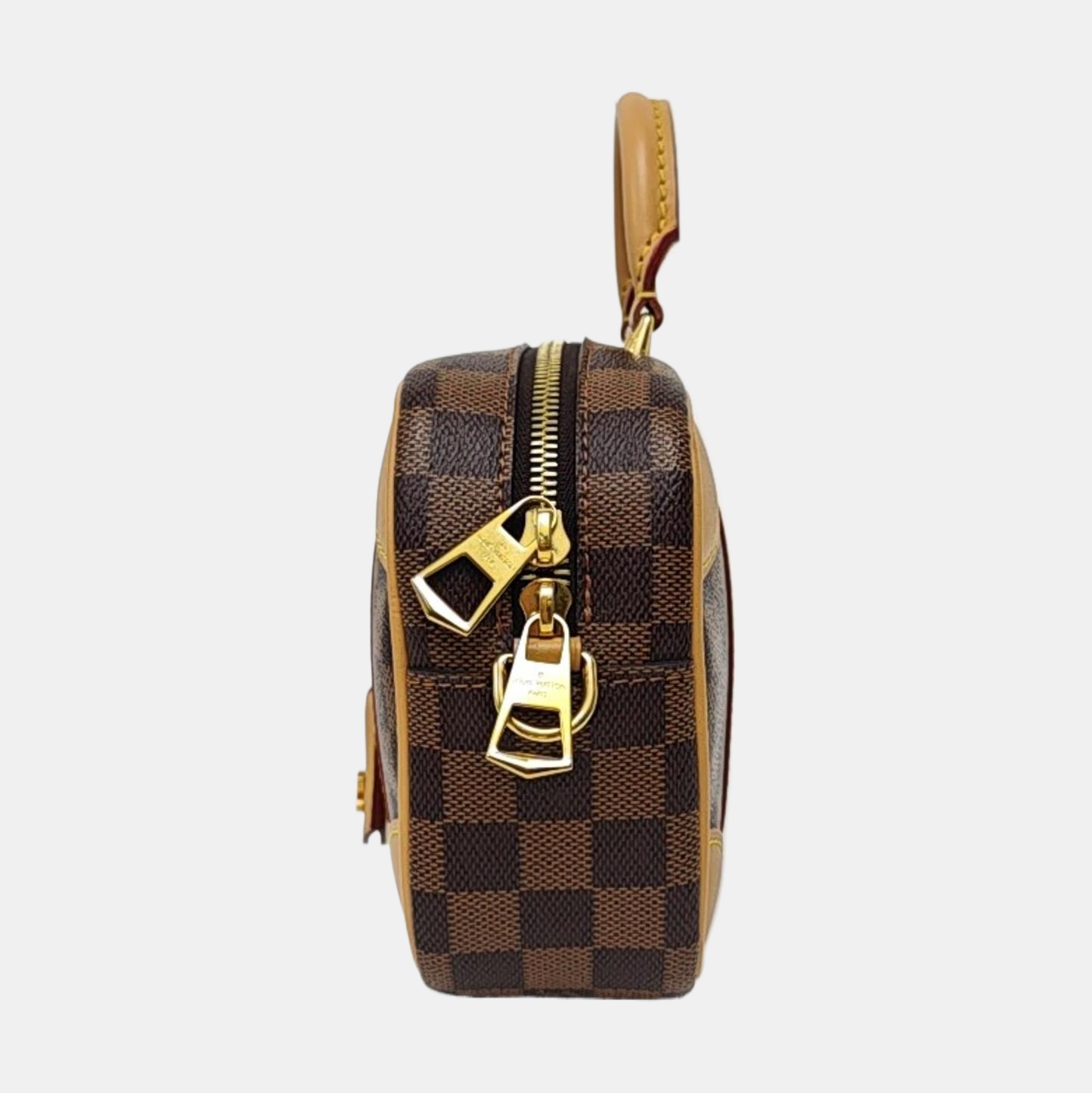 LOUIS VUITTON VALISETTE BB Brown Coated Canvas Chessboard Pattern Camera Bag Crossbody Bag Tote Bag Shoulder Bag Gold Hardware Two Removable Straps Included-(SKU)-967790916