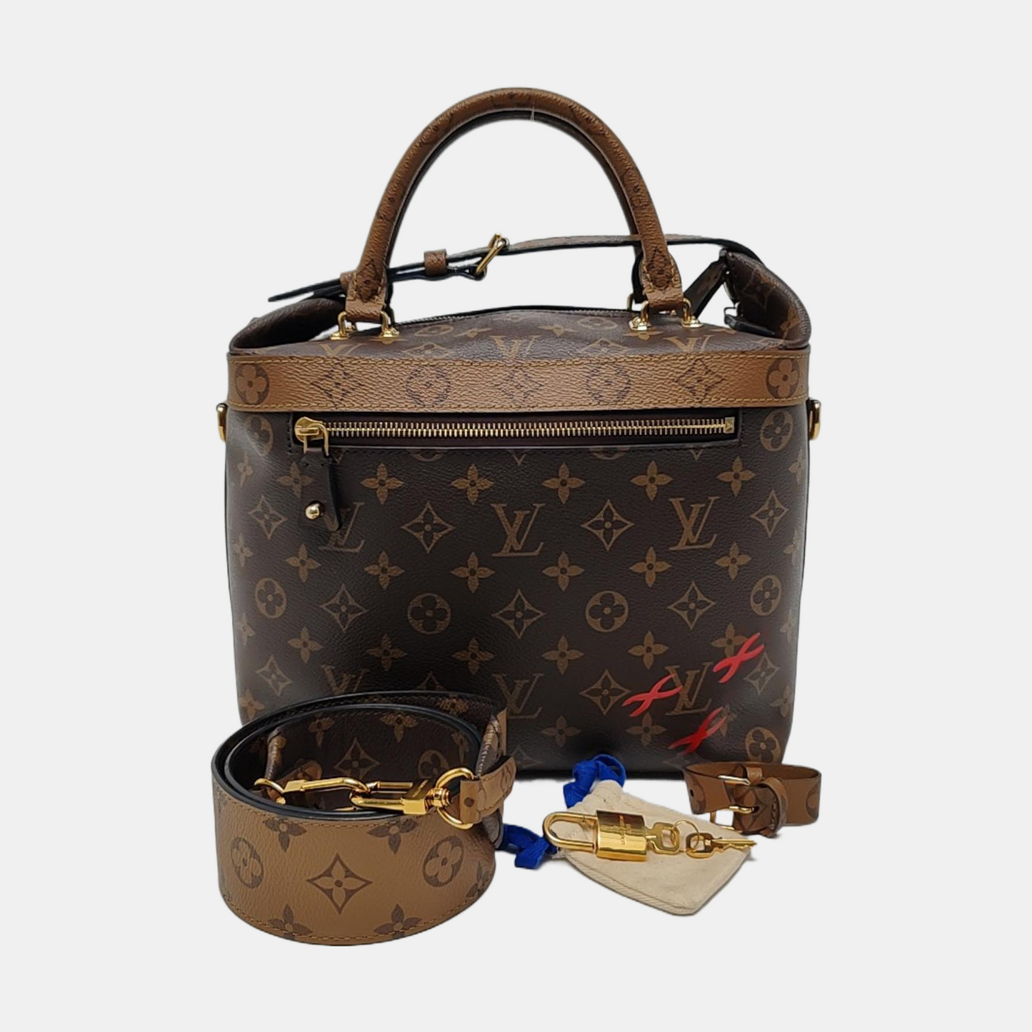 LOUIS VUITTON CRUISER Small Brown Coated Canvas Monogram Shoulder Bag Tote Crossbody Bag Detachable Strap-(SKU)-967985404