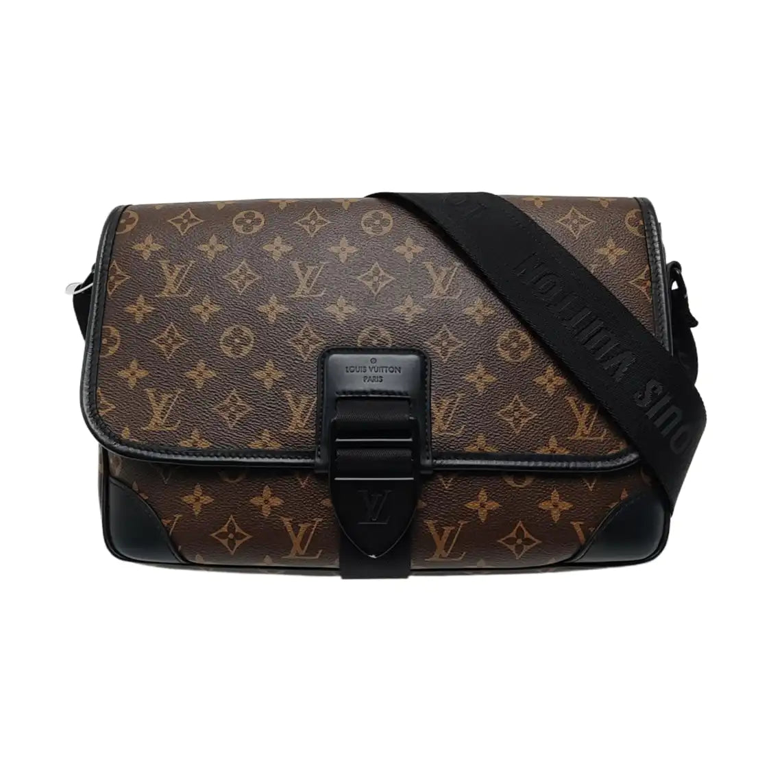 LOUIS VUITTON ARCHY Medium Brown Coated Canvas Monogram Crossbody Bag Single Shoulder Bag Black Hardware-(SKU)-968049345