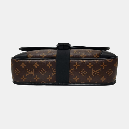 LOUIS VUITTON ARCHY Medium Brown Coated Canvas Monogram Crossbody Bag Single Shoulder Bag Black Hardware-(SKU)-968049345