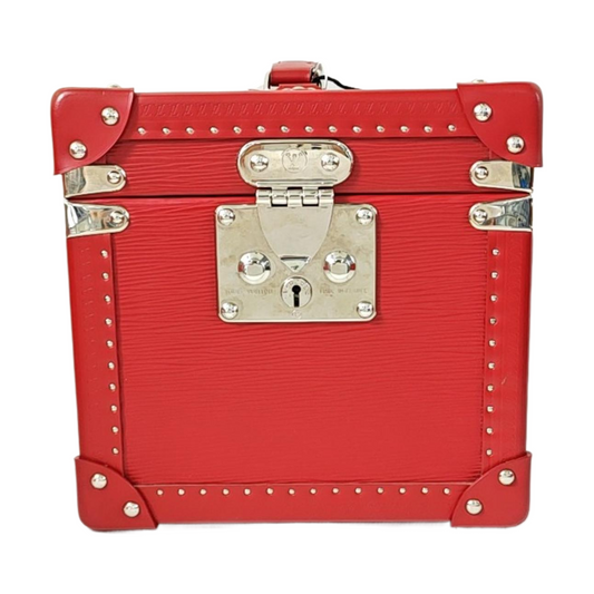 LOUIS VUITTON BLEECKER BOX Red EPI Leather Embossed Tote Bag Silver Hardware Inner Bag-(SKU)-968079399