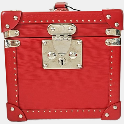 LOUIS VUITTON BLEECKER BOX Red EPI Leather Embossed Tote Bag Silver Hardware Inner Bag-(SKU)-968079399