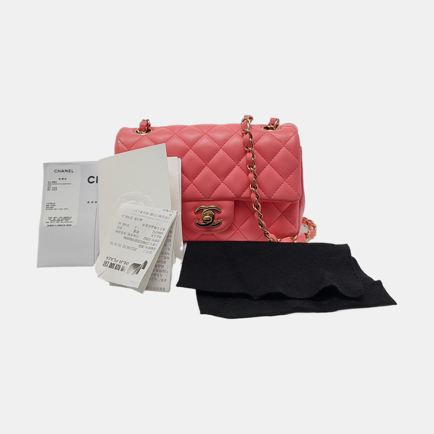 CHANEL CLASSIC FLAP Mini Pink Lamb Leather Quilted Chevron Large Mini Crossbody Shoulder Bag Golden Hardware-(SKU)-967849762