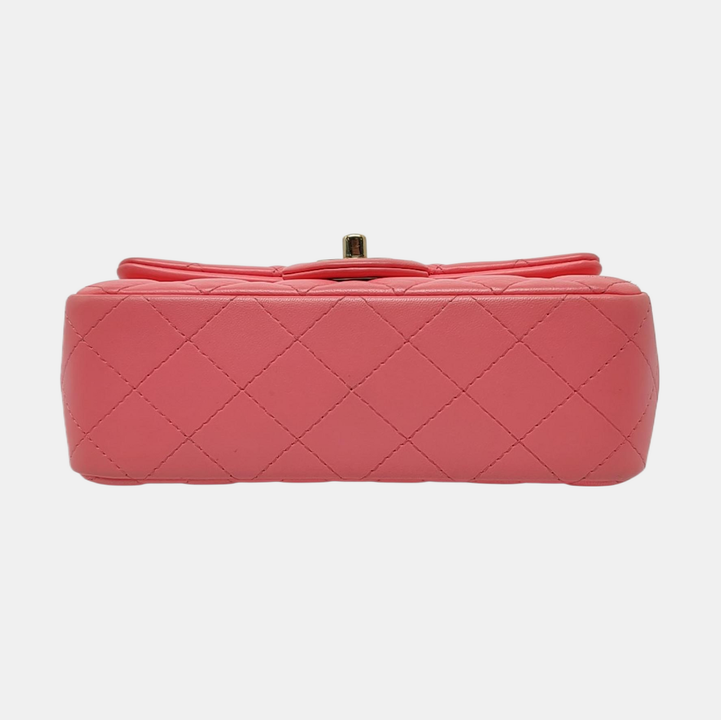 CHANEL CLASSIC FLAP Mini Pink Lamb Leather Quilted Chevron Large Mini Crossbody Shoulder Bag Golden Hardware-(SKU)-967849762