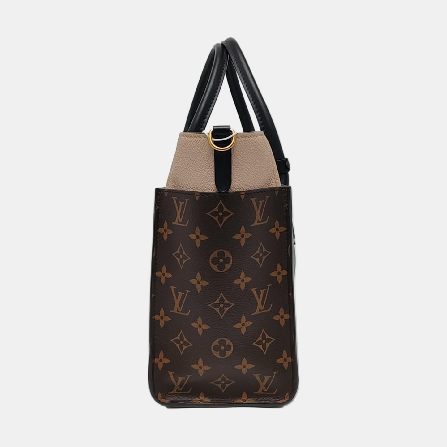 LOUIS VUITTON ON MY SIDE Medium Size Green Calfskin Monogram Single Shoulder Bag Handbag Gold Hardware Removable Shoulder Strap-(SKU)-968040035