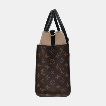 LOUIS VUITTON ON MY SIDE Medium Size Green Calfskin Monogram Single Shoulder Bag Handbag Gold Hardware Removable Shoulder Strap-(SKU)-968040035