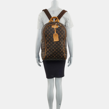 LOUIS VUITTON EXCURSION Brown Coated Canvas Monogram Backpack with Gold Hardware-(SKU)-968153919
