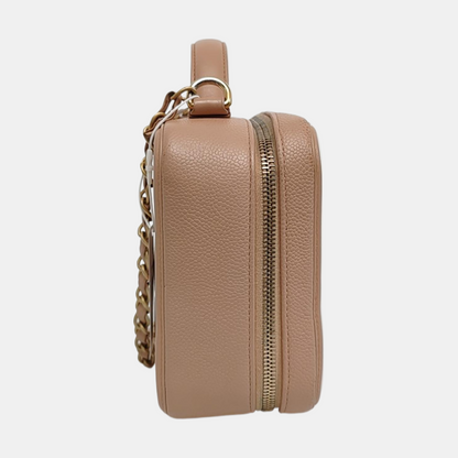 CHANEL FILIGREE Medium Beige Quilted Lambskin Shoulder Bag, Gold Hardware, 24 Flap-(SKU)-968247914