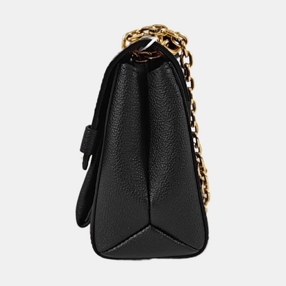 LOUIS VUITTON VAVIN BB Black Leather Embossed Single Shoulder Bag Crossbody Bag with Gold Hardware-(SKU)-967945683