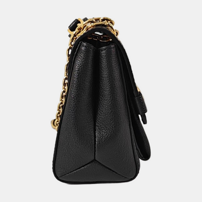LOUIS VUITTON VAVIN BB Black Leather Embossed Single Shoulder Bag Crossbody Bag with Gold Hardware-(SKU)-967945683