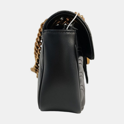 GUCCI GG Marmont Small Black Quilted Leather Shoulder Bag Crossbody Bag with Gold Hardware-(SKU)-968408003