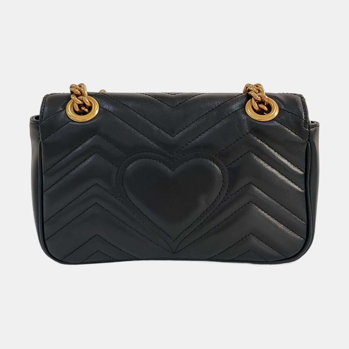 GUCCI GG Marmont Small Black Quilted Leather Shoulder Bag Crossbody Bag with Gold Hardware-(SKU)-968408003