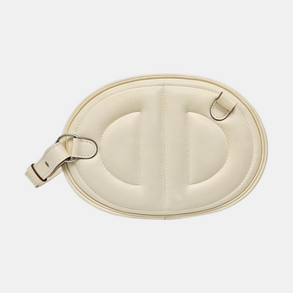 HERMÈS In-The-Loop Cream Swift Leather Quilted Embossed Shoulder Bag with Detachable Strap, Silver Hardware, Z Clasp-(SKU)-968173215
