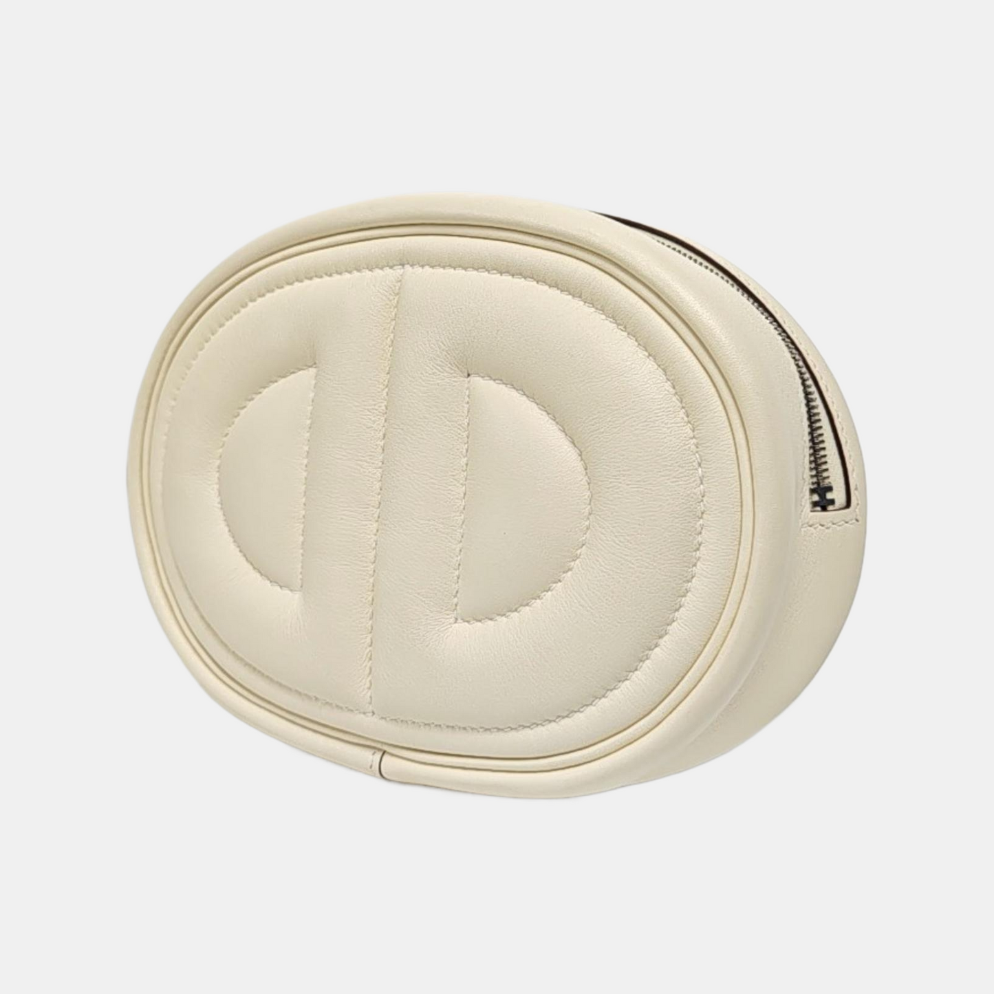 HERMÈS In-The-Loop Cream Swift Leather Quilted Embossed Shoulder Bag with Detachable Strap, Silver Hardware, Z Clasp-(SKU)-968173215